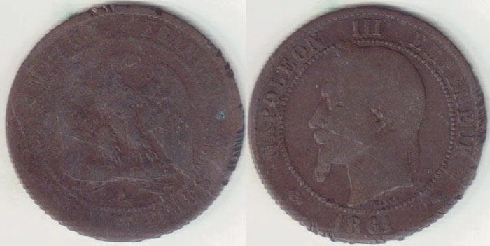 1861 A France 10 Centimes A000010